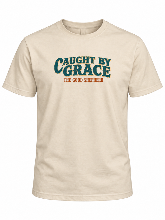 Caught by Grace Good Shepherd Western Christian T-Shirt