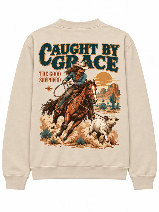 Caught by Grace Good Shepherd Western Crewneck Sweatshirt