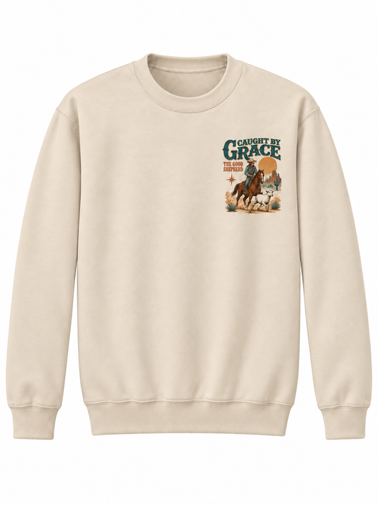 Caught by Grace Good Shepherd Western Crewneck Sweatshirt