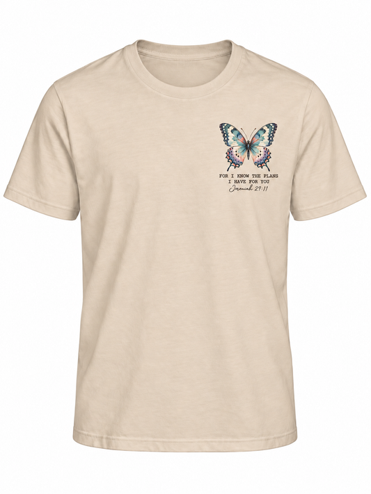 For I Know the Plans Jeremiah 29:11 Butterfly T-Shirt