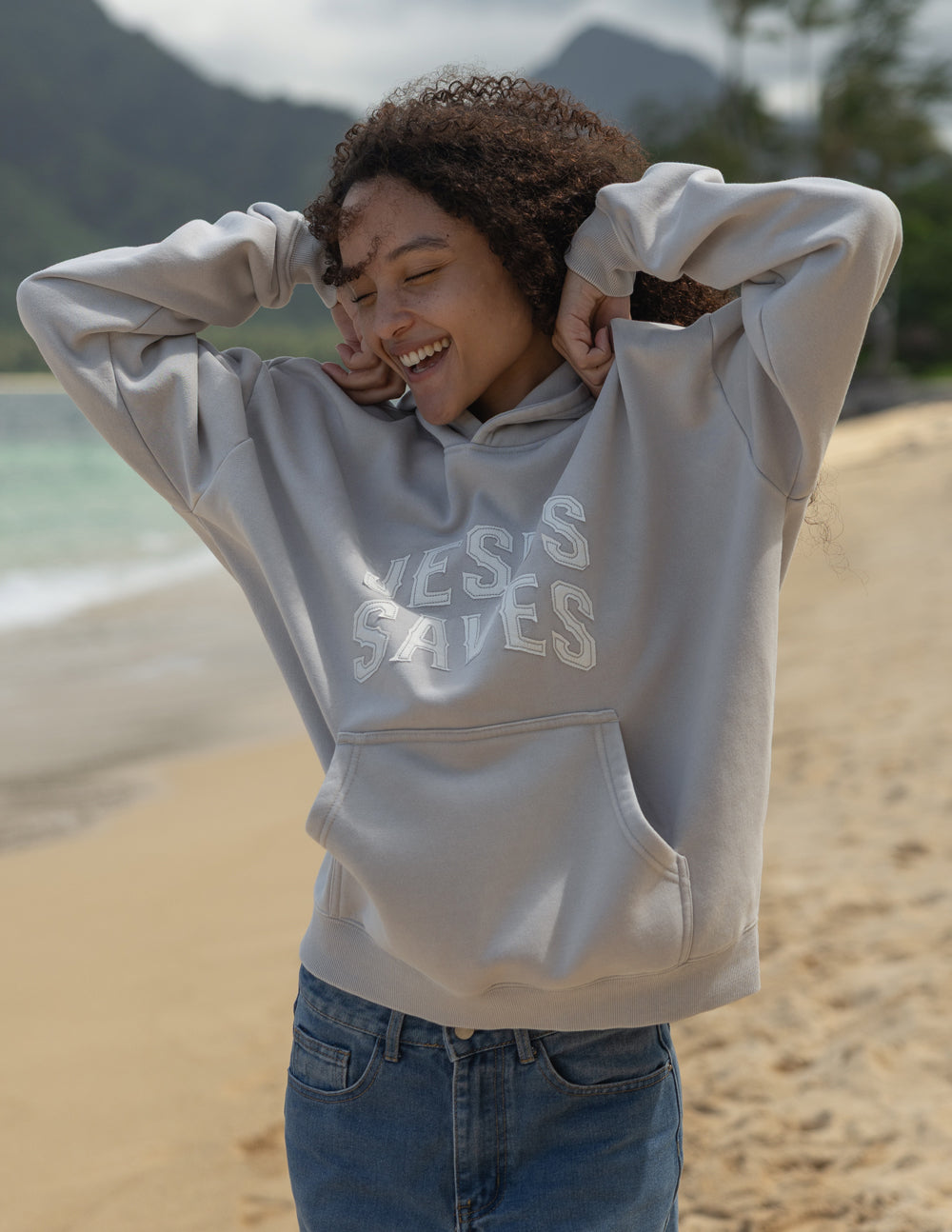 Jesus Saves Fog Grey Unisex Hoodie
