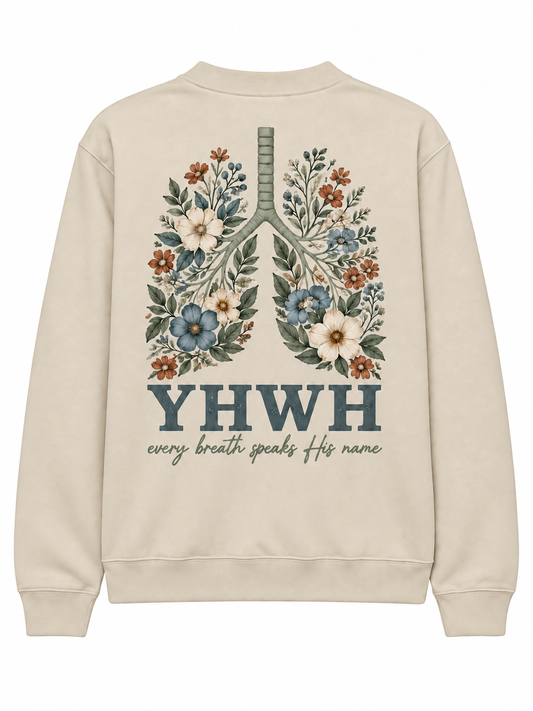 Every Breath Speaks His Name YHWH Crewneck Sweatshirt